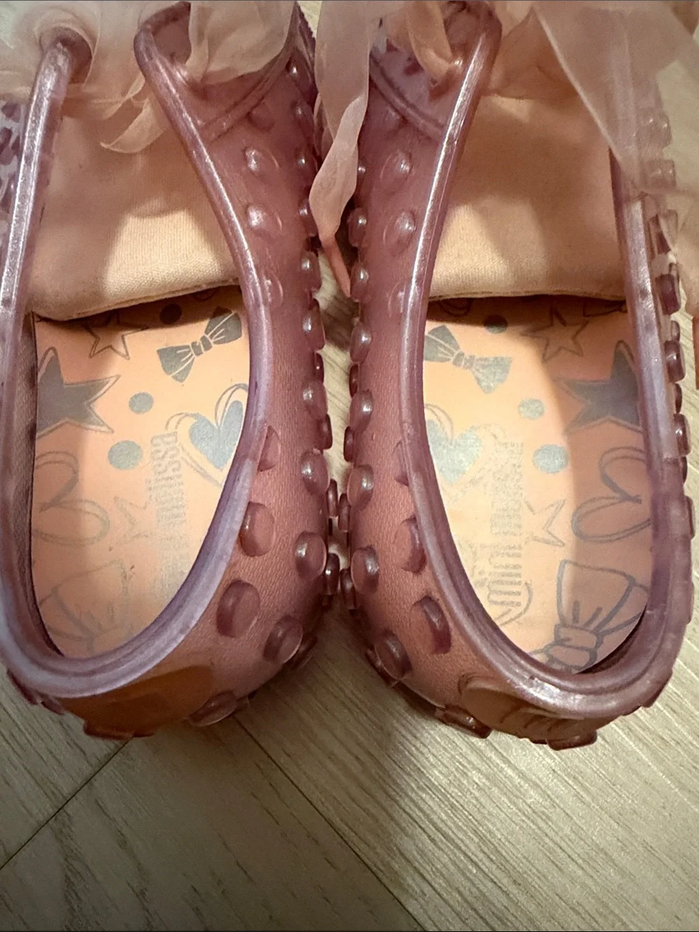 Almost like new! Pink Mini Melissa sneakers with ribbon laces girls size 12 - Picture 6 of 6